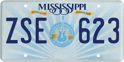 MS license plate ZSE623