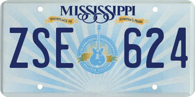 MS license plate ZSE624