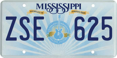 MS license plate ZSE625