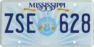 MS license plate ZSE628