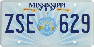 MS license plate ZSE629