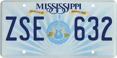 MS license plate ZSE632