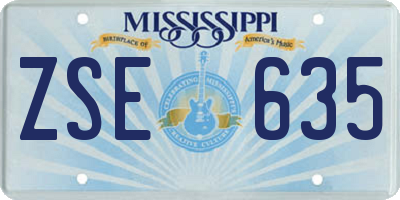 MS license plate ZSE635