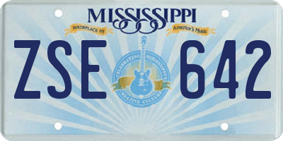 MS license plate ZSE642