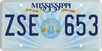 MS license plate ZSE653