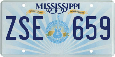 MS license plate ZSE659