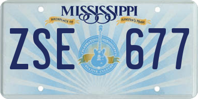 MS license plate ZSE677