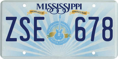 MS license plate ZSE678