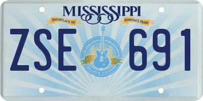 MS license plate ZSE691