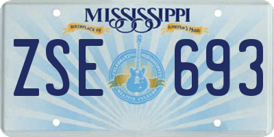 MS license plate ZSE693