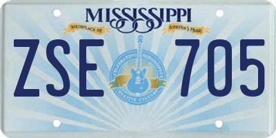 MS license plate ZSE705