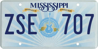MS license plate ZSE707