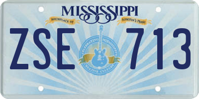 MS license plate ZSE713