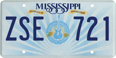MS license plate ZSE721