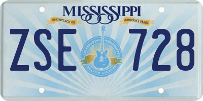 MS license plate ZSE728