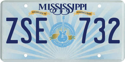 MS license plate ZSE732
