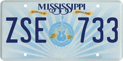 MS license plate ZSE733