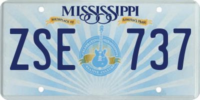 MS license plate ZSE737
