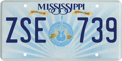 MS license plate ZSE739