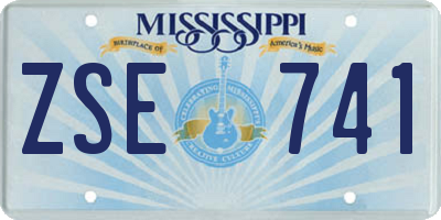 MS license plate ZSE741