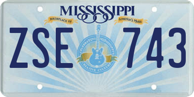 MS license plate ZSE743