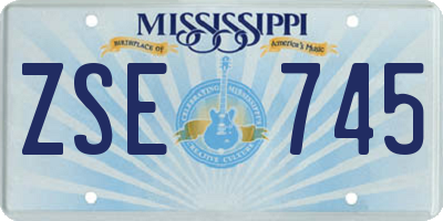 MS license plate ZSE745