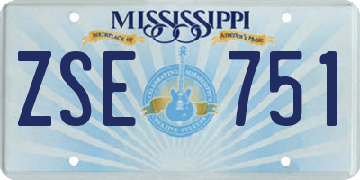 MS license plate ZSE751