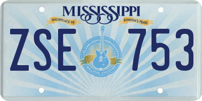 MS license plate ZSE753