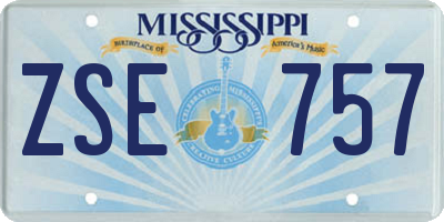 MS license plate ZSE757