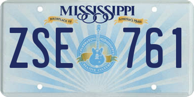MS license plate ZSE761