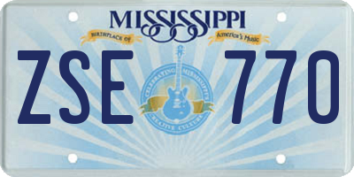 MS license plate ZSE770