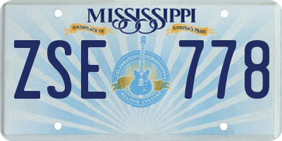MS license plate ZSE778