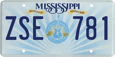 MS license plate ZSE781