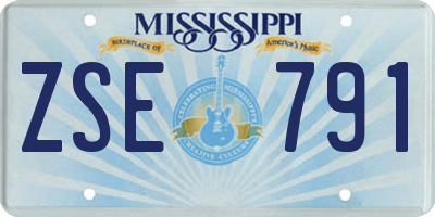 MS license plate ZSE791