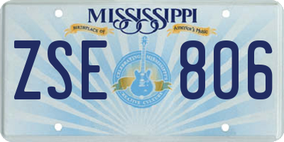 MS license plate ZSE806