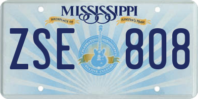 MS license plate ZSE808
