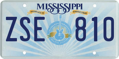 MS license plate ZSE810