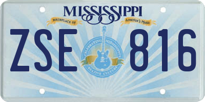 MS license plate ZSE816