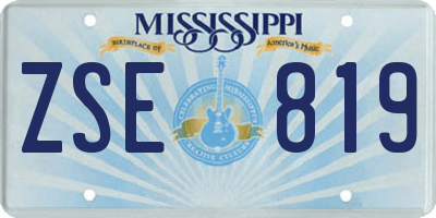 MS license plate ZSE819