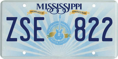 MS license plate ZSE822