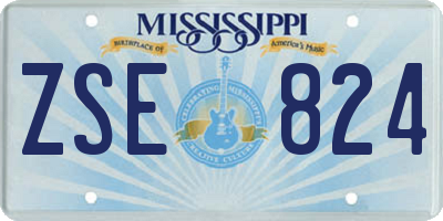 MS license plate ZSE824