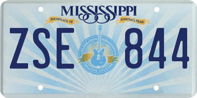 MS license plate ZSE844