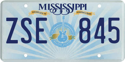 MS license plate ZSE845