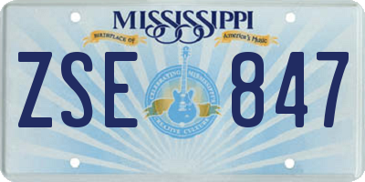 MS license plate ZSE847