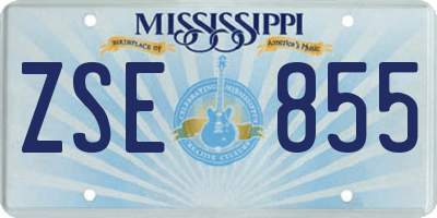 MS license plate ZSE855