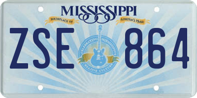 MS license plate ZSE864