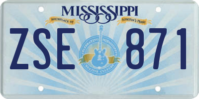 MS license plate ZSE871