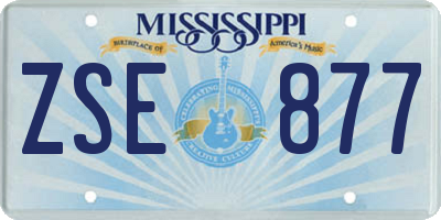 MS license plate ZSE877