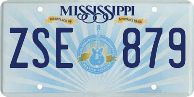 MS license plate ZSE879