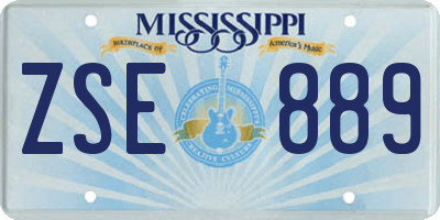 MS license plate ZSE889